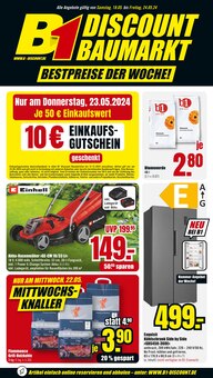 Elektrorasenmäher im B1 Discount Baumarkt Prospekt "BESTPREISE DER WOCHE!" mit 8 Seiten (Kiel)