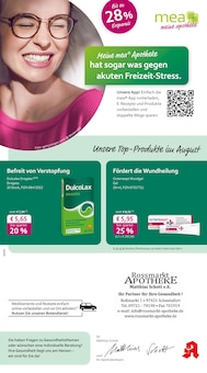 mea - meine apotheke Prospekt Unsere August-Angebote mit 4 Seiten
