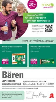 mea - meine apotheke Prospekt der Woche "Unsere September-Angebote" Seite 1, 01.09.2025 bis 30.09.2025 für Göppingen Aktueller mea - meine apotheke Prospekt "Unsere September-Angebote" Seite 1 von 4 Seiten für Göppingen