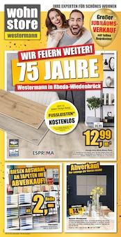 Aktueller wohnstore Westermann Prospekt "WIR FEIERN WEITER! 75 JAHRE!" Seite 1 von 10 Seiten