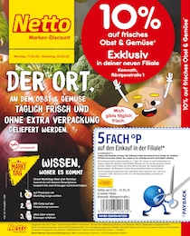 Netto Marken-Discount Prospekt: "20% auf frisches Obst & Gemüse", 2 Seiten, 17.03.2025 - 22.03.2025