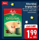 Aktuelle Melitta Angebote bei EDEKA in Dortmund Aktuelles Filtertüten Original 1x4 Angebot bei EDEKA in Dortmund ab 1,99 €