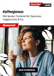 Aktueller MediaMarkt Saturn Elektromarkt Prospekt in Ruppach-Goldhausen und Umgebung, "THEMENWELT Kaffeegenuss" mit 1 Seite, 23.09.2024 - 30.09.2024