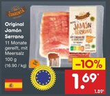 Original Jamón Serrano im Angebot bei Netto Marken-Discount in Göttingen Original Jamón Serrano Angebote von Los Cuarenta bei Netto Marken-Discount Göttingen für 1,69 €
