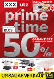 XXXLutz Möbelhäuser Prospekt für Velbert: "prime time 50%", 16 Seiten, 09.09.2024 - 15.09.2024