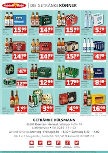 Veltins im Getränke Oase Prospekt "Aktuelle Angebote" mit 2 Seiten (Marl)