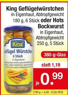 Geflügelwürstchen oder Bockwurst bei Zimmermann in Mainz Geflügelwürstchen oder Bockwurst im Angebot bei Zimmermann Mainz für 0,99 €