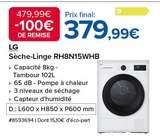 Sèche-Linge RH8N15WHB - LG en promo chez Costco Rosny-sous-Bois à 379,99 €