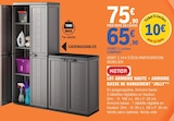 Lot armoire haute + armoire basse de rangement "Jolly" - Keter - E.Leclerc à Mérignac Lot armoire haute + armoire basse de rangement "Jolly" - Keter en promo chez E.Leclerc Mérignac à 65,90 €