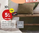 Lot de 2 taies percale 65×65cm - Genevieve Lethu à 5,50 € dans le catalogue Maxi Bazar