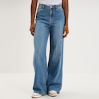 Jeans extra wide leg taille haute denim stone femme à La Halle dans Seugy Jeans extra wide leg taille haute denim stone femme à La Halle dans Seugy