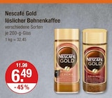 Löslicher Bohnenkaffee von Nescafé Gold für 6,49 € bei V-Markt im Angebot Löslicher Bohnenkaffee von Nescafé Gold im aktuellen V-Markt Prospekt