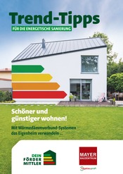 Aktueller Bauzentrum Mayer Prospekt mit Tisch, "Trend-Tipps für die energetische Sanierung", Seite 1