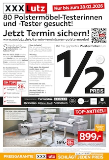 Aktueller XXXLutz Möbelhäuser Prospekt für Goch und Ungebung, Seiten zum blättern XXXLutz Möbelhäuser Prospekt 80 Polstermöbel-Testerinnen und -Tester gesucht! mit Seiten in Goch und Umgebung