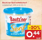 Senf mittelscharf im Angebot bei Netto Marken-Discount in Heilbronn Senf mittelscharf Angebote von Bautz'ner bei Netto Marken-Discount Heilbronn für 0,44 €