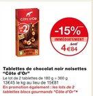 Tablettes de chocolat noir noisettes - Côte d’Or en promo chez Monoprix Alès à 4,84 €