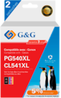 Pack de 2 cartouches d'encre remanufacturées Canon PG-540XL/CL-541XL - G&G dans le catalogue Bureau Vallée