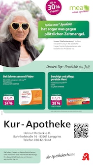 Aktueller mea - meine apotheke Prospekt "Unsere Juli-Angebote" Seite 1 von 4 Seiten für Lenggries