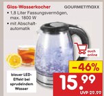 Glas-Wasserkocher Angebote von GOURMETmaxx bei Netto Marken-Discount Nordhorn für 15,99 €