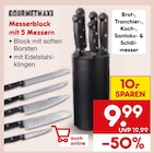 Messerblock mit 5 Messern im Angebot bei Netto Marken-Discount in Nettetal Messerblock mit 5 Messern Angebote von GOURMETMAXX bei Netto Marken-Discount Nettetal für 9,99 €