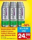 MSK Vodka & Lemon, Vodka & Maracuja oder Moscow Mule im Angebot bei Netto Marken-Discount in Neubrandenburg MSK Vodka & Lemon, Vodka & Maracuja oder Moscow Mule Angebote von Moskovskaya bei Netto Marken-Discount Neubrandenburg für 24,99 €