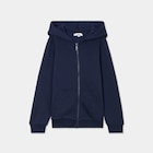 Sweat zippé à capuche molleton bleu marine garçon en promo chez La Halle Sweat zippé à capuche molleton bleu marine garçon dans le catalogue La Halle