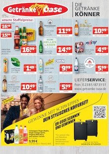 Coca Cola im aktuellen Getränke Oase Prospekt (Hamm) Coca Cola im Getränke Oase Prospekt "Aktuelle Angebote" mit 1 Seiten (Hamm)