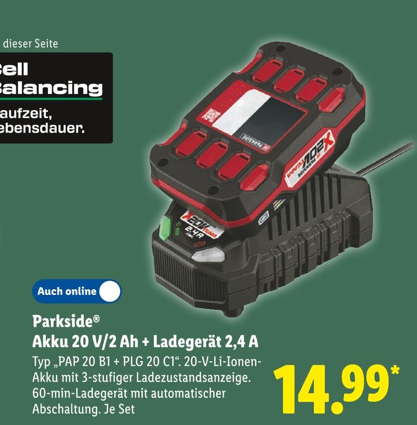 Akku 20 V/2 Ah + Ladegerät 2,4 A