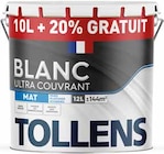Peinture blanc ultra couvrant mat - Tollens en promo chez Castorama Marseille à 79,90 €