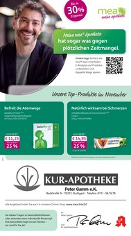 mea - meine apotheke Prospekt der Woche "Unsere November-Angebote" Seite 1, 01.11.2025 bis 30.11.2025 für Stuttgart Aktueller mea - meine apotheke Prospekt "Unsere November-Angebote" Seite 1 von 4 Seiten für Stuttgart