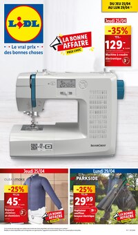 Prospectus Lidl de la semaine "La bonne affaire" avec 1 pages, valide du 25/04/2024 au 29/04/2024 pour Roquebrune-sur-Argens et alentours