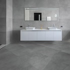 Carrelage sol et mur intérieur gris mat effet béton L.61,6 x l.61,6 cm x ép.8,5 mm GoodHome Konkrete - GoodHome en promo chez Castorama Carrelage sol et mur intérieur gris mat effet béton L.61,6 x l.61,6 cm x ép.8,5 mm GoodHome Konkrete - GoodHome dans le catalogue Castorama