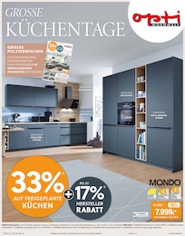 Aktueller Opti-Wohnwelt Prospekt, "Große Küchentage", mit Angeboten der Woche, gültig von 26.09.2025 bis 26.09.2025