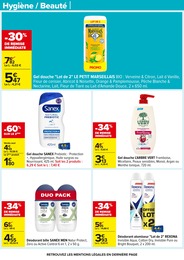 Prix et réduction Gel Douche dans le prospectus Carrefour en cours Offre Gel Douche dans le catalogue Carrefour du moment à la page 45