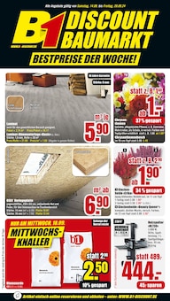 B1 Discount Baumarkt Prospekt BESTPREISE DER WOCHE! mit  Seiten