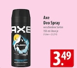 Deo Spray im Angebot bei famila Nordost in Buchholz Deo Spray Angebote von Axe bei famila Nordost Buchholz für 3,49 €