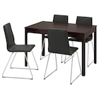 Aktuelles Tisch und 4 Stühle dunkelbraun/verchromt Glose schwarz Angebot bei IKEA in Heidelberg ab 715,00 €