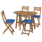 Klapptisch+4 Klappstühle/außen faltbar dunkelbraun/Klösan dunkelblau Angebote von ASKHOLMEN bei IKEA Erlangen für 262,96 €