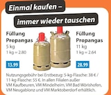 Füllung Propangas 5 kg bei V-Markt im Prospekt "" für 13,99 €