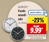 Funkwanduhr Angebote von AURIOL bei Lidl Jena für 9,99 €