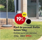 Pied de parasol Dailio beton 15kg. - Hespéride en promo chez Maxi Bazar Levallois-Perret à 19,99 €