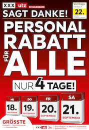 XXXLutz Möbelhäuser Prospekt für Ratzeburg: "PERSONALRABATT FÜR ALLE", 16 Seiten, 16.09.2024 - 29.09.2024