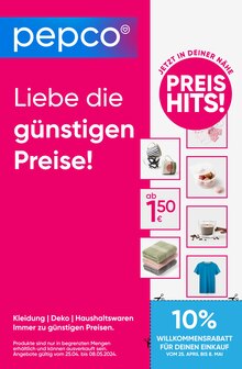 Aktueller PEPCO Prospekt "Liebe die günstigen Preise!" Seite 1 von 8 Seiten für Oberhausen
