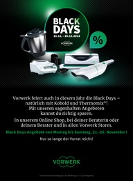 Elektromarkt Prospekt von Vorwerk München Vorwerk Prospekt: "BLACK DAYS", 7 Seiten, 21.11.2022 - 26.11.2022
