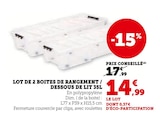Lot de 2 boites de rangement / dessous de lit 35L - Super U Lot de 2 boites de rangement / dessous de lit 35L à 14,99 € dans le catalogue Super U