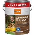 OBI Wetterschutz Holzlasur 2in1 Nussbaum Dunkel 5 l für 35,99 € bei OBI im Angebot OBI Wetterschutz Holzlasur 2in1 Nussbaum Dunkel 5 l im aktuellen OBI Prospekt