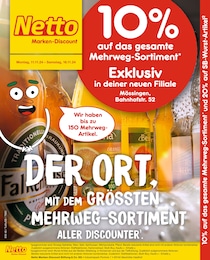 Netto Marken-Discount Prospekt: "10% auf das gesamte Mehrweg-Sortiment", 4 Seiten, 11.11.2024 - 16.11.2024