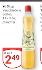 Sirup im Angebot bei GLOBUS in Gießen Sirup Angebote von Yo bei GLOBUS Gießen für 2,49 €