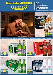 Coca Cola im Getränke Arena Prospekt in Essen Aktueller Getränke Arena Prospekt mit Coca Cola, "DIE GETRÄNKEKÖNNER", Seite 1