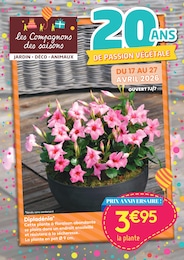 Catalogue Jardineries & Animaleries Les Compagnons des saisons en cours à Châteaubriant et alentours, 20 ANS DE PASSION VÉGÉTALE, 12 pages, 17/04/2026 - 27/04/2026